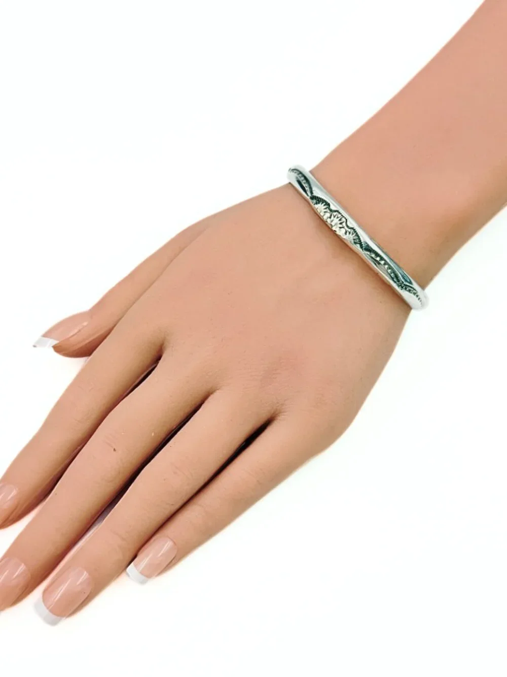 Amazing Southwest Hand Stamped Sterling Silver Stackable Cuff Bracelet